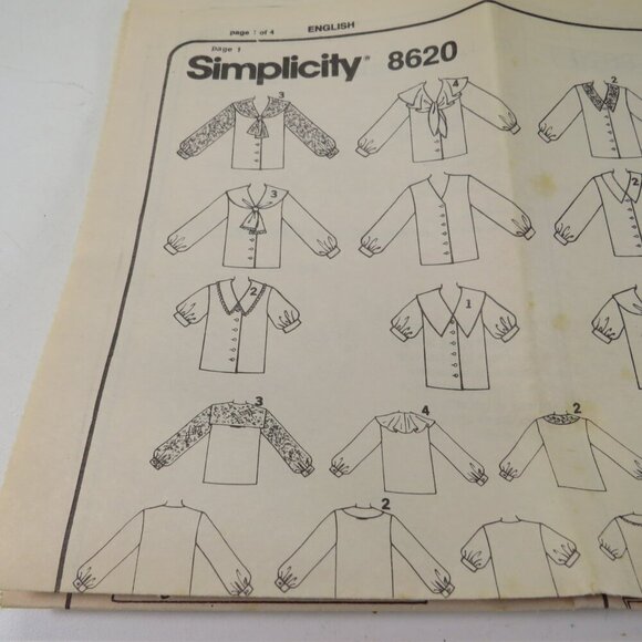 Simplicity 8620 sewing pattern Blouse, Shirt UNCUT Size 18-22 - Picture 4 of 9